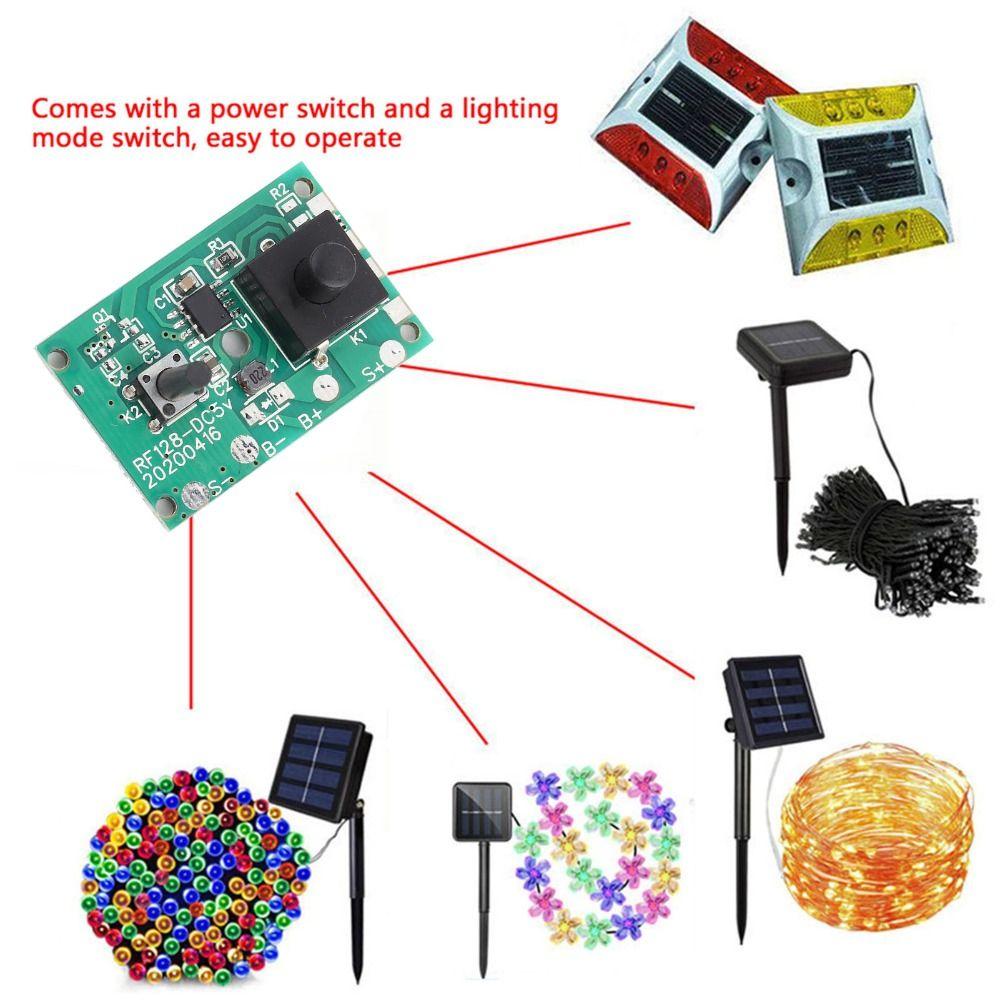 2Pcs 1.2V Solar Lamp String Controller Module with 8 Kinds Light Mode and Switch Mini Size Solar Lamp Controller Module