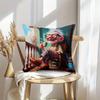 1Pc Balcony Coffee Grandpa Print Throw Pillow Cover,Suitable For Sofa,Bedroom,Living Room,A Heartwarming Gift For Seniors