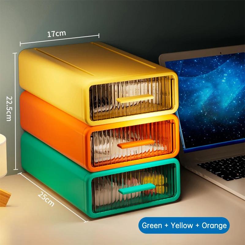 3pc Storage Drawers Desk Organizer Document Sundries Holder Multi-layer Cosmetic Desktop Storage Box Cabinet Stationery Storager 8460₽