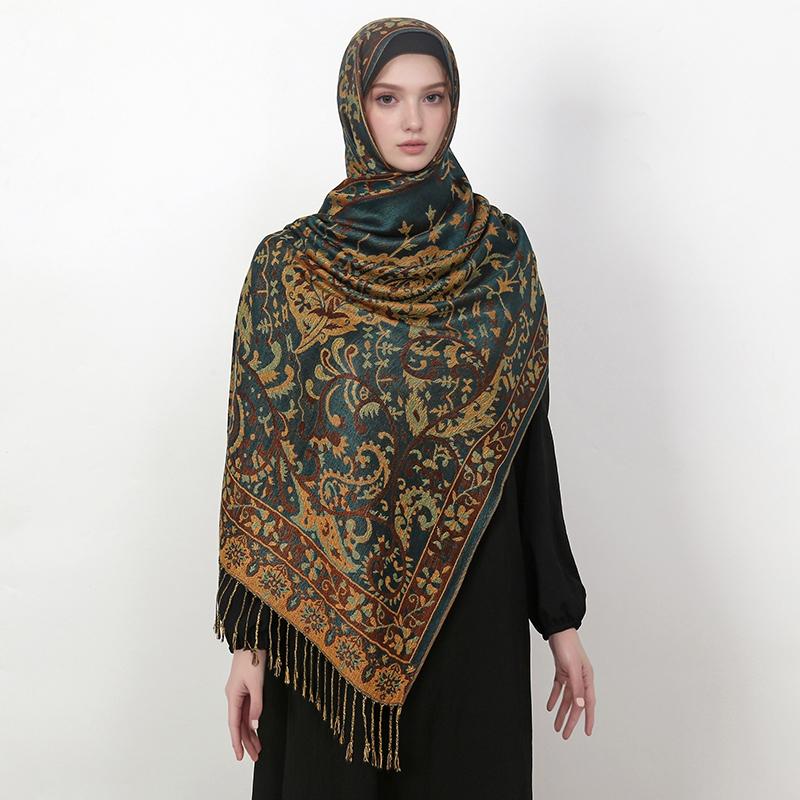Pashmina Scarf Shawl Wrap Paisley Jacquard Stoles Vintage Cashew Scarves Printed Cotton Tippet Sunscreen Hijab