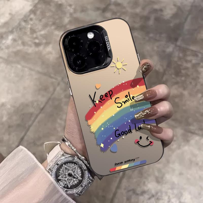 Applicable to Apple 11 mobile phone case iphone11plus new 11promax cute 11 fresh rainbow smile