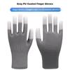 Gray PU Wear-Resistant Coated Nylon Yarn Labor Gloves, Dirt-Resistant, Abrasion-Resistant for Dry Work, PU518 Gray/12 Pairs/L