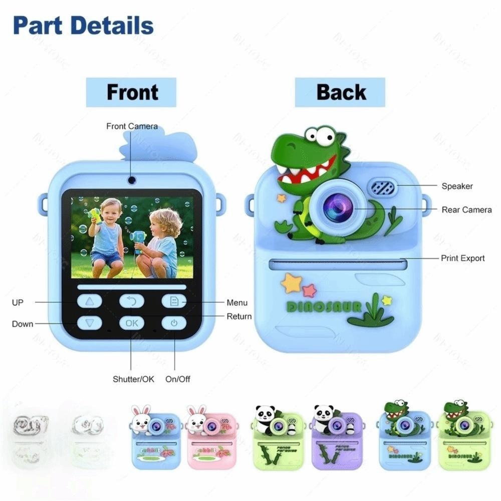 Mini Color Display Instant Print Camera 1080P HD Digital Photography Camera  Kids Photography