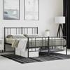 Vidaxl Struttura Letto in Metallo con Testiera e Pediera, Nera, 140X190Cm