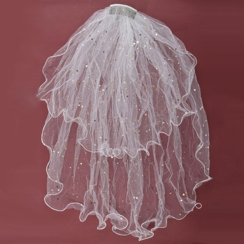 Short Wedding Veil for Bride White Bridal Veil Bachelorette Party Veil Headpiece Engagement Event Formal Veil Headdress