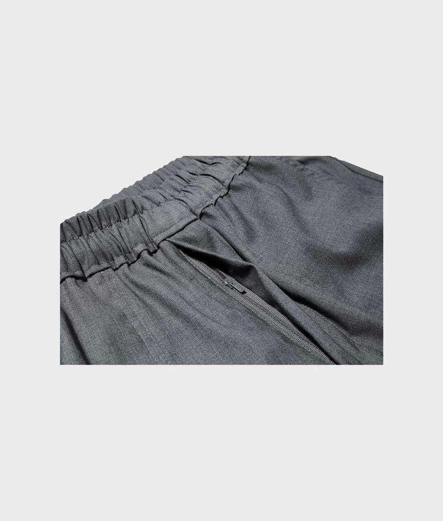 FFEFF STUDIO Pocket Stitch Wide Elastic Waist Pants (Charcoal Gray)