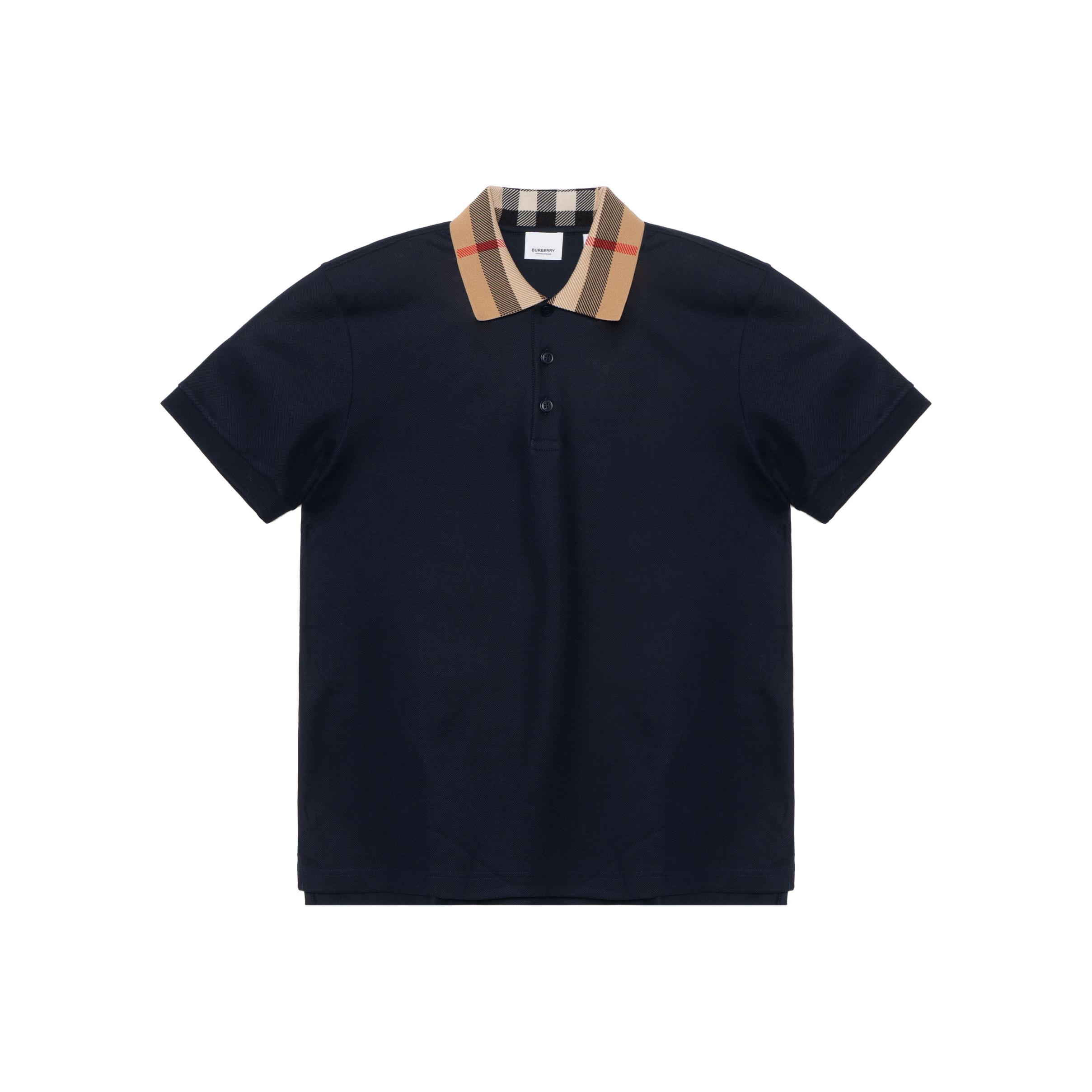 Burberry checked-collar cotton polo shirt 80726611