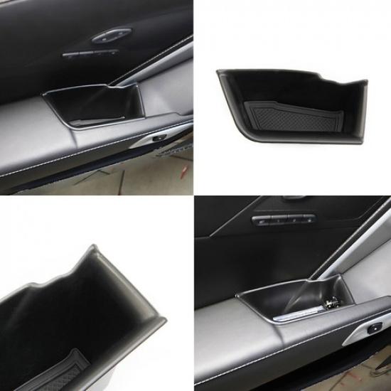 Matte Black Inner Door Armrest Storage Box Trim For  Chevrolet Corvette C7 2014+