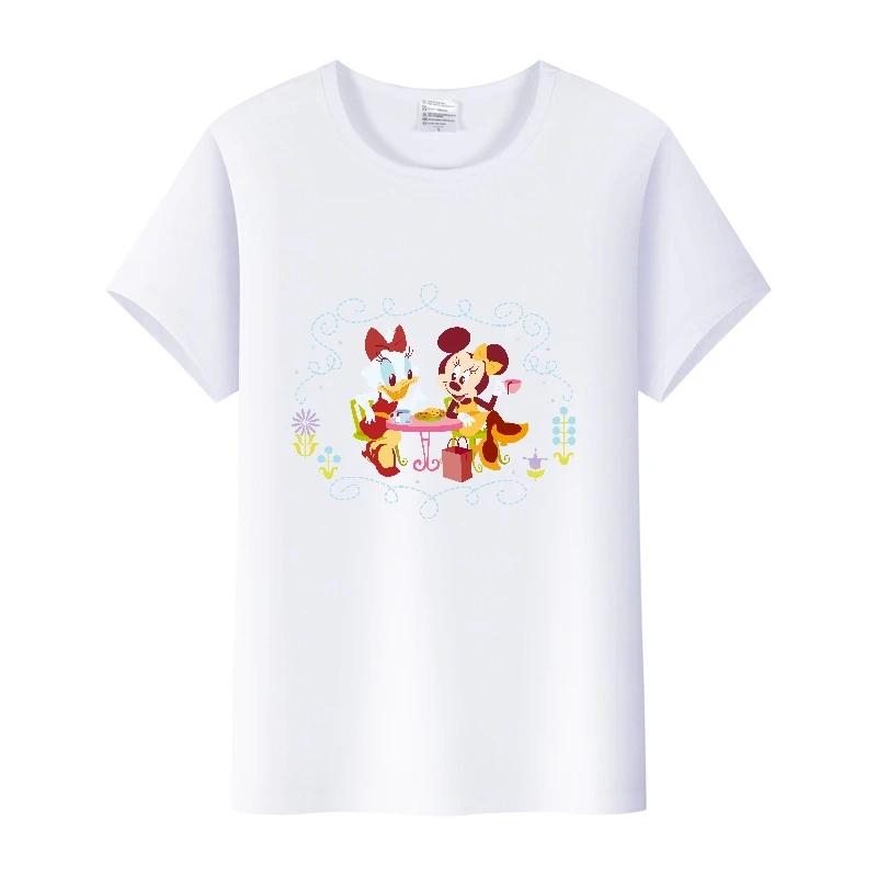 Casual Cartoon Minnie Summer Blouses T-shirt White 2000s Tees Tshirt Mickey Mouse Tops Oversized Clothes Unisex