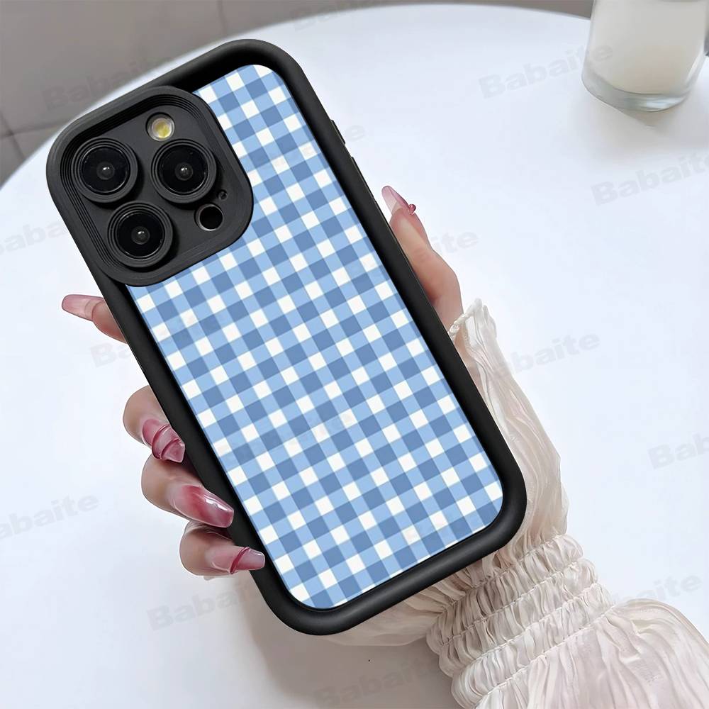 Einfache schicke Gittermuster-Handyhülle für iPhone 17 16 E 15 14 13 12 11 Pro Max Plus Rückseite