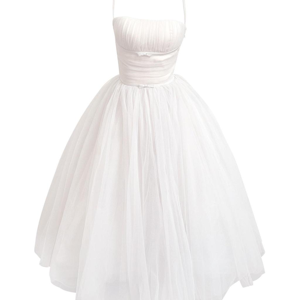 Flowing Immortal Princess Mesh Tie-Waist Dress