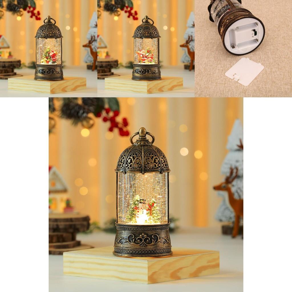 Christmas Music Box Golden Bird Cage Ornament With Santa Claus And Snowman Decor For Holiday Gift