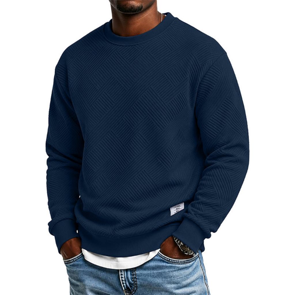 Felpa da uomo con girocollo, vestibilità ampia, top casual rétro