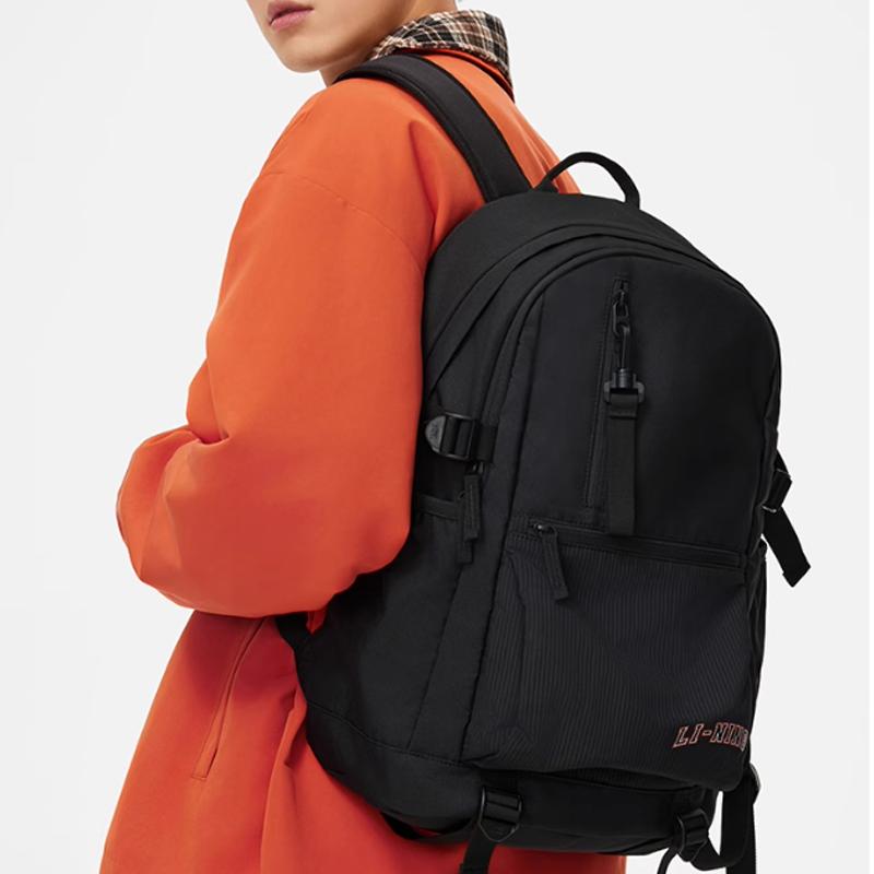 Li Ning Polyester Backpack Unisex Black ABSU215-1