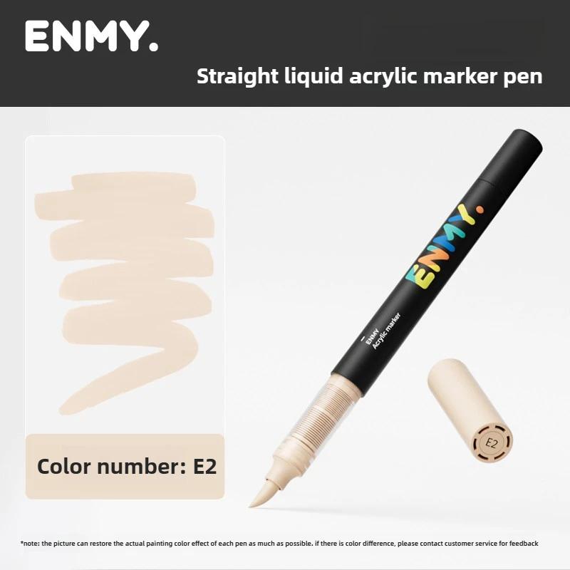 1 Pieza ENMY 60 Colores Marcadores Acrílicos Líquidos Directos Mezclables Punta Suave No Transparentes Marcadores de Arte Material Escolar Papelería