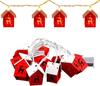 Heart Shape Wooden Christmas House LED String Lights Five Pointed Star Tree Atmosphere Decoration