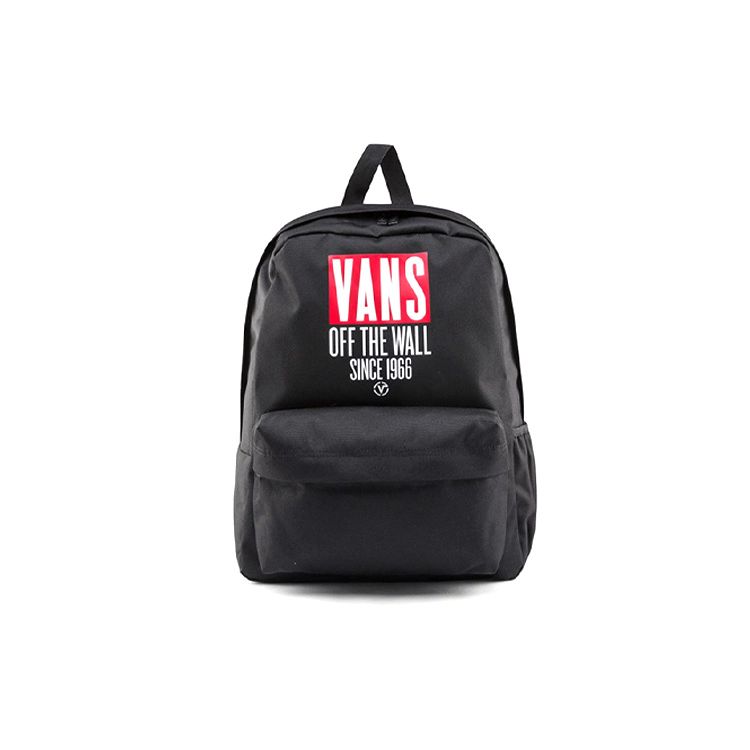 Vans Sports Logo Polyester Backpack Unisex Backpacks Black VN0A3QT1BLK Black