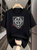 Casual Graphic T-shirt - "Hooligan" Shield Design with Stars