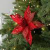 22CM New Christmas Tree Decoration Gold Champagne Sequins Handmade Tulle Christmas Flower Vine Wreath Accessories christmas tree