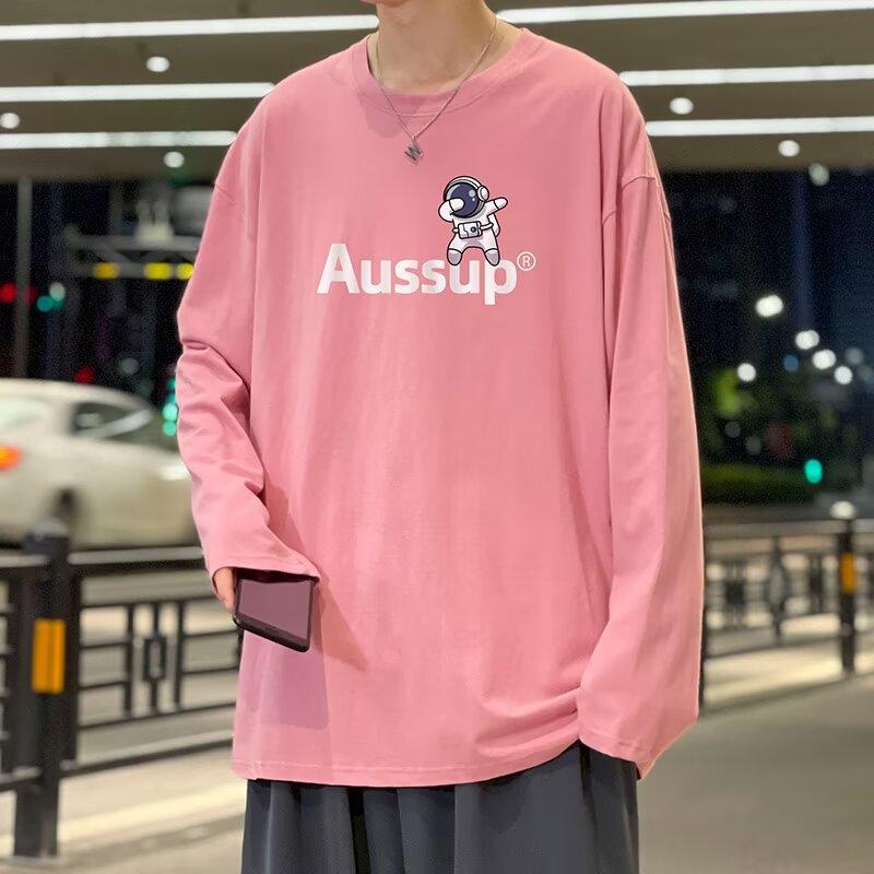 

Напечатанный свитер осень-зима для мужчин весна и осень 2024 года, корейский новый свободный топ с круглым вырезом, шикарный стиль Гонконга, модный 8XL розовый