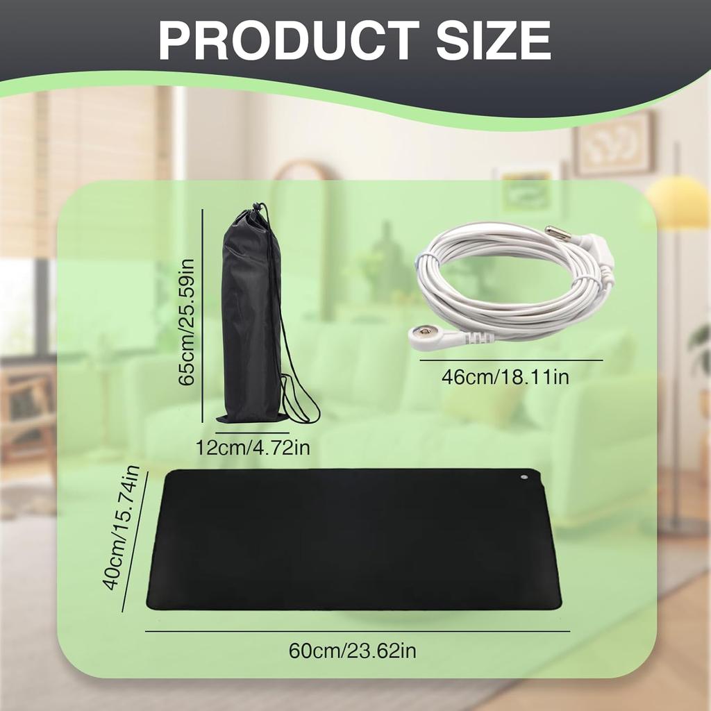 Grounding Mat Earthing Sheets for Bed with Cord Universal Improved Sleep Anxiety Inflammation Relief and Energy Boost 40x60cm