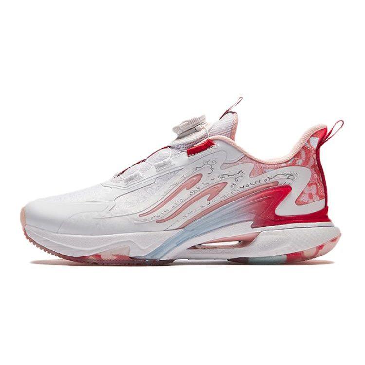Anta Kids Non-Slip Shock Absorbing Low-Top Running Shoes Kids Sneakers Red White 322415518R-1