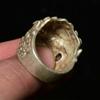 1.2" Rare Old Chinese Silver Dynasty Palace Animal Leo Lion Head Ring Rings Statues Et Sculptures Gift