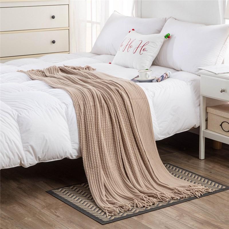 Nordic Tassel Blankets for Sofa Knitted Throw Blanket Bed End Cover Office Air Condition Room Watching TV Blankets