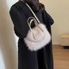 Winter New Soft Plush Portable Female Mini Handbags Fashion Versatile Pearl Small Square Women's Crossbody Bag Soft Texture Ladies Messenger Bags