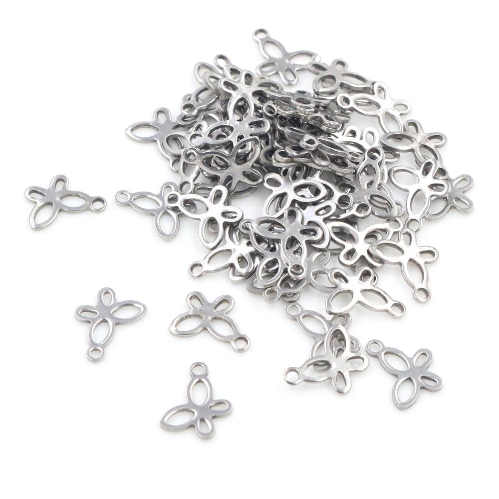 50pcs Small Elephant Butterfly Charms Pendant Stainless Steel DIY Jewelry Making Accessories Findings for Earrings Bracelet