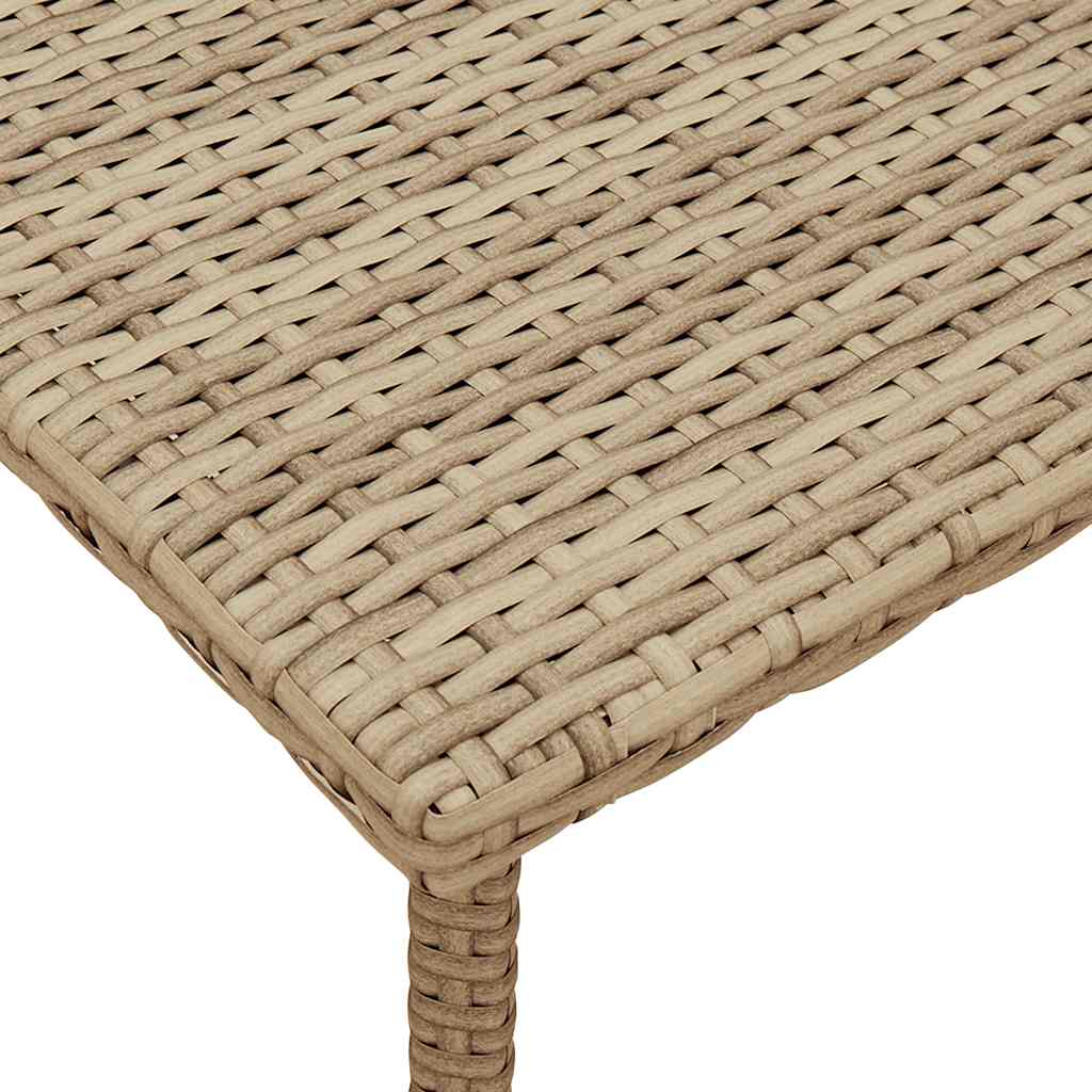 Garden Coffee Table Rectangular Beige 80 x 40 x 37 cm Poly Rattan