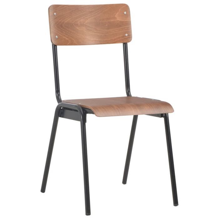 VidaXL 4x Chaises à Dîner Chaises de Salle à Manger Meuble de Cuisine Mobilier de Salon Intérieur Marron Contreplaqué Solide 280085