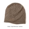 Kangsai Ni Women's 100% Cashmere Cable Knit Beanie - Warm, Fashionable, Versatile Solid Color Hat