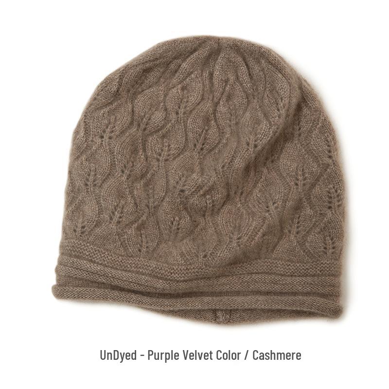 Kangsai Ni Women s 100% Cashmere Cable Knit Beanie - Warm, Fashionable, Versatile Solid Color Hat One Size