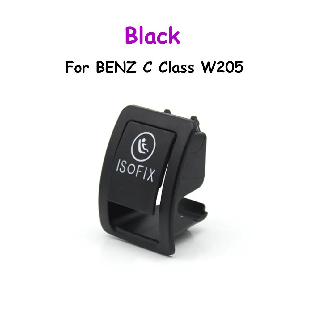 W205 Interior Car Child Safety Seat ISOFIX Switch Buckle Cover For Mercedes C Class 2014-2024 C180 C200 C250 C300 2059200513 Black 1PCS