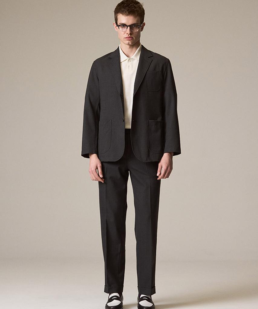 Laijeuaenbillou W265 Woolithic Everyday Classic Standard Slacks Dark Grey