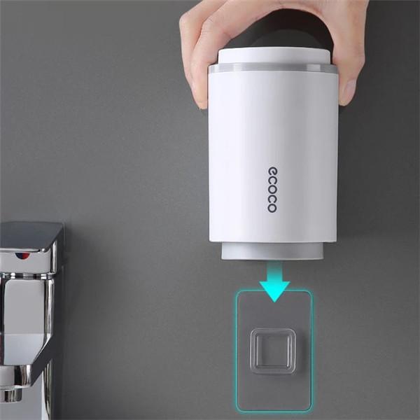 Toothbrush Holder Wall Mounted Automatic Toothpaste Dispenser Magnetic Toothpaste Squeezer Whit 4 Cup