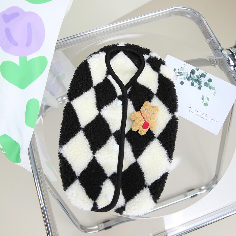 

Diamond Plaid Fleece Clothes for Pets - Autumn/Winter Two-Legged Apparel for Dogs and Cats Extra Large