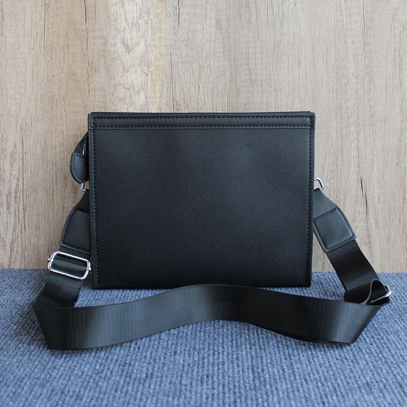 

Trendy men s black small square bag men s shoulder bag simple messenger bag 10 inch tablet bag large capacity hard leather men s bag 10 inch