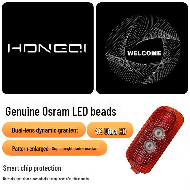 Dynamic Welcome Light for 2023-2025 Hongqi H5/H6/H7 Car Door Projection Interior Decoration