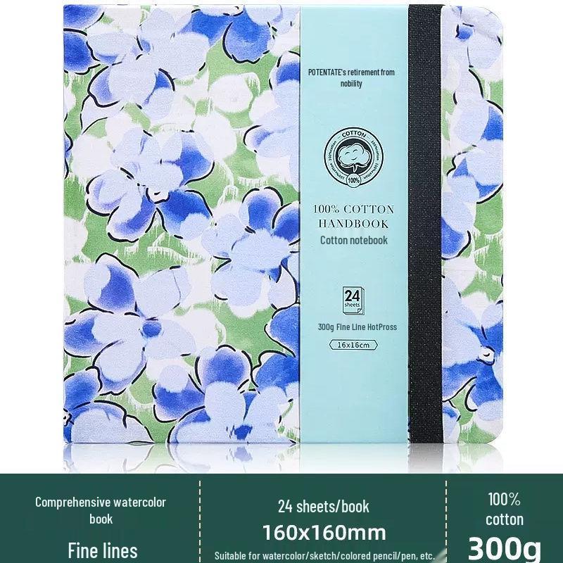 Zun Jue Handgefertigtes 300g Baumwoll-Aquarelljournal - Feine Körnung, Tragbar