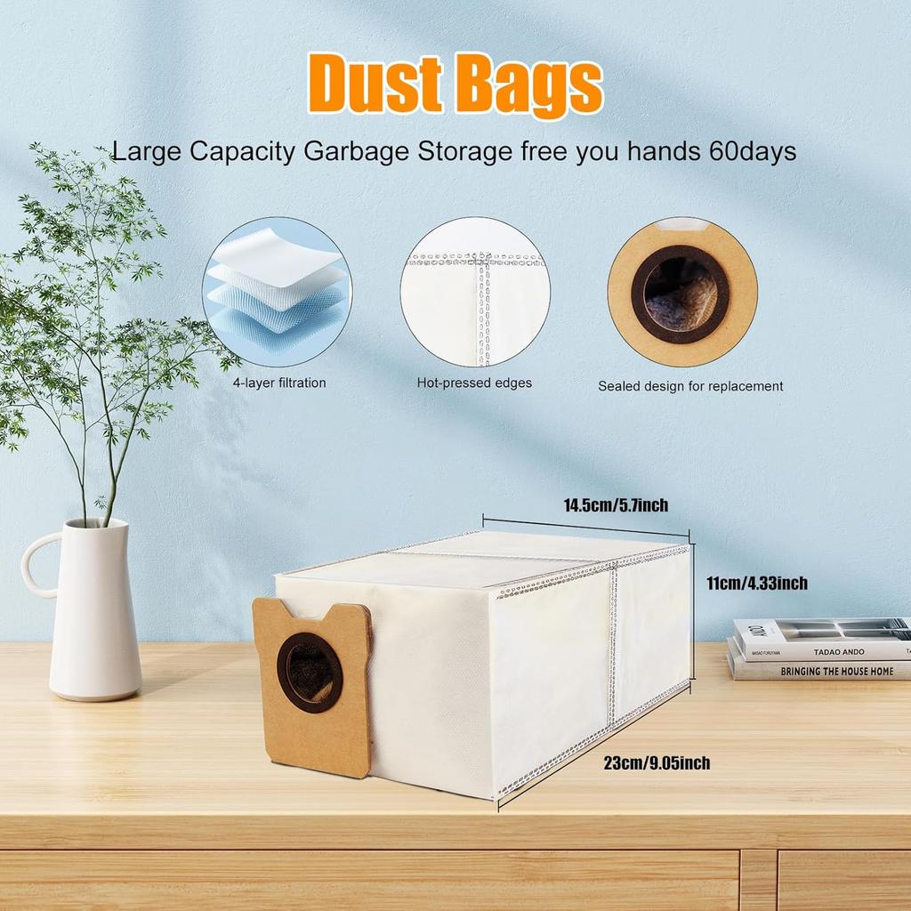 20PCS Replacement Kits for Eufy Omni C20 Vacuum Cleaner, 1 Main Brush, 4 HEPA Filters, 6 Side Brushes, 4 Mop Cloth Pads, 3 Dust Bags, 1 Cleaning