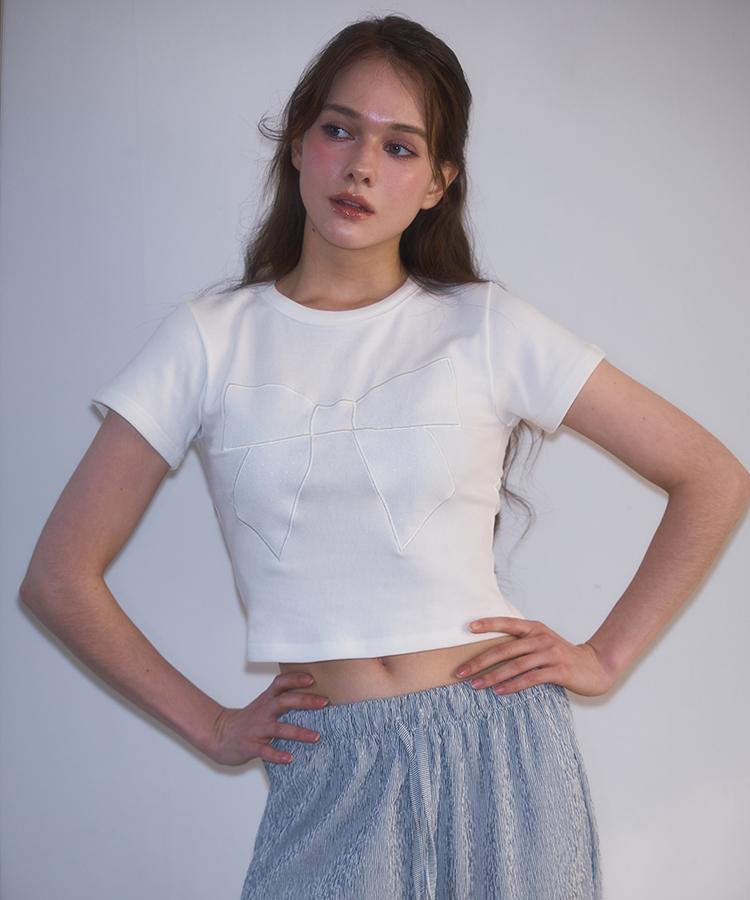 ROSEFRANTZ Lace Ribbon T-Shirt [White]