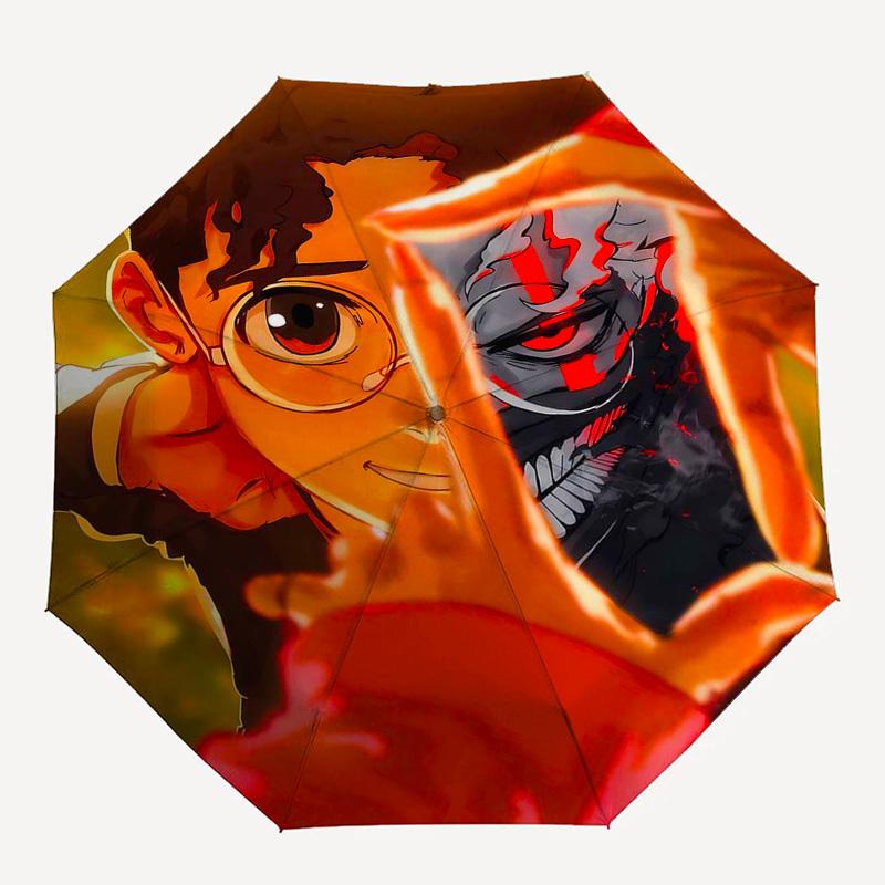 1pc Anime Character Umbrella Automatic Opening & Closing, Foldable Design, Iron Frame, Outdoor Use, Festival Gift, Suitable for Fans, Travel, Daily Us