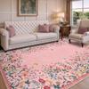 Living Room Carpet Floral Pattern Machine Washable Easy To Fold Rug Bedroom Bedside Mat Large Area Home Decoration Floor Mats