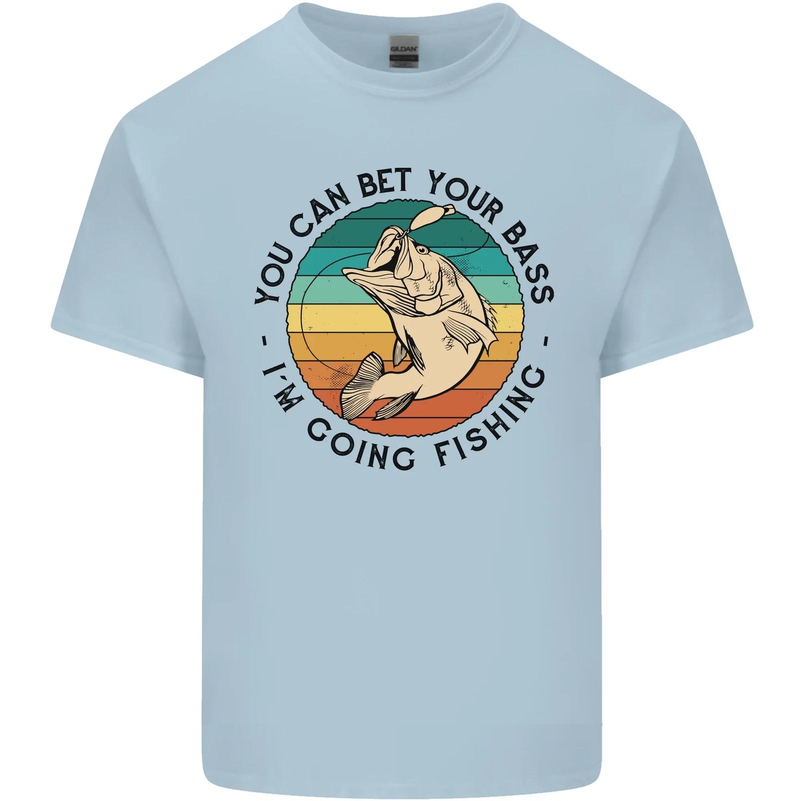 Funny Fishing Bet Your Bass Im Going Fisherman Kids T-Shirt Childrens 4XL