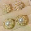 6pair/set Elegant Temperament Imitation Pearl Round Square Earrings Women Daily Wear Holiday Accessories Gifts