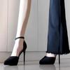 Fashion 2025 New Fashion Small Size To Black Heels Pointed Hollow High Heels Slim Heel Summer Sandals Shoes Women Single Shoes