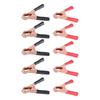 652F Pack Of 10 Brass Plates Crocodiles Clip Set 50A Battery Clamps with Teeth Insulated Handle Upgrades for Car Batteries