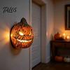Outdoor Halloween Porch Light Decorations Pumpkin Head Cover Mask, 3D Scary Face Lamp Terrifying Mask Shade for Garage, Wearable Cosplay Costume